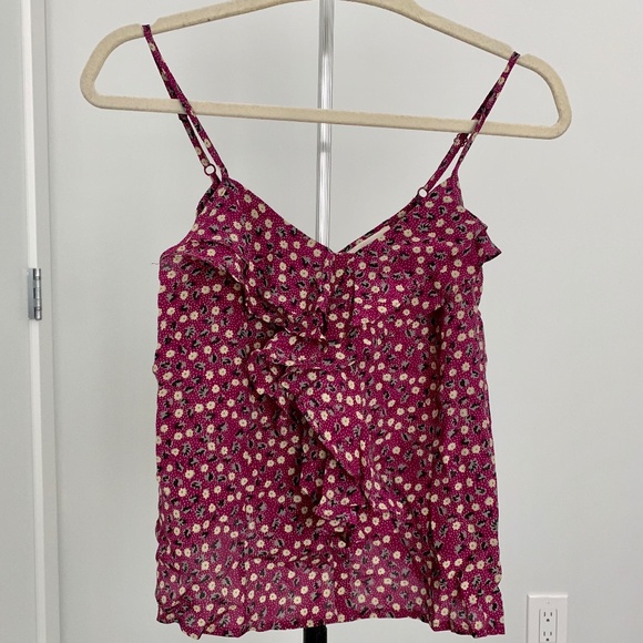 Urban Outfitters Magenta Floral Tank Top - S - Picture 1 of 3